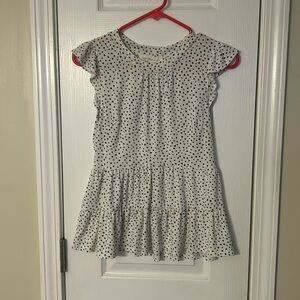White blouse with black polka dots - small - peplum